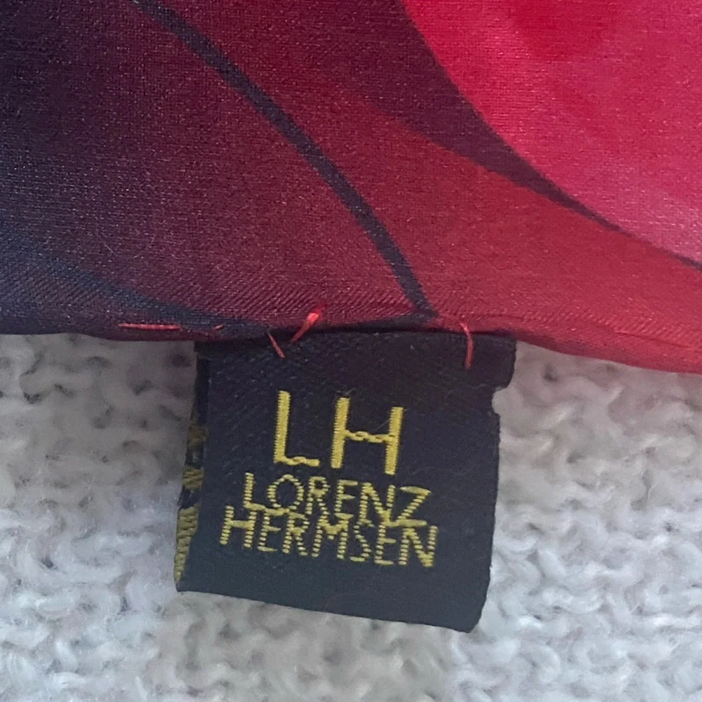 Elegant Red and Black Silk Scarf